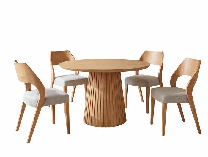 Ava Dining Table & 4 Chairs Set