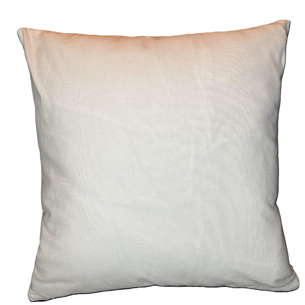 Gradient pillow with pink to white color transition on a white background