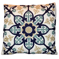 Decorative pillow with a floral pattern on a white background