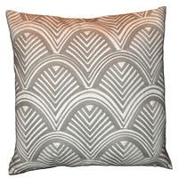 Decorative pillow with geometric pattern on a white background