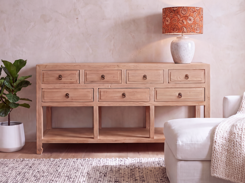 Ferringhi Console 7 drawer Natural