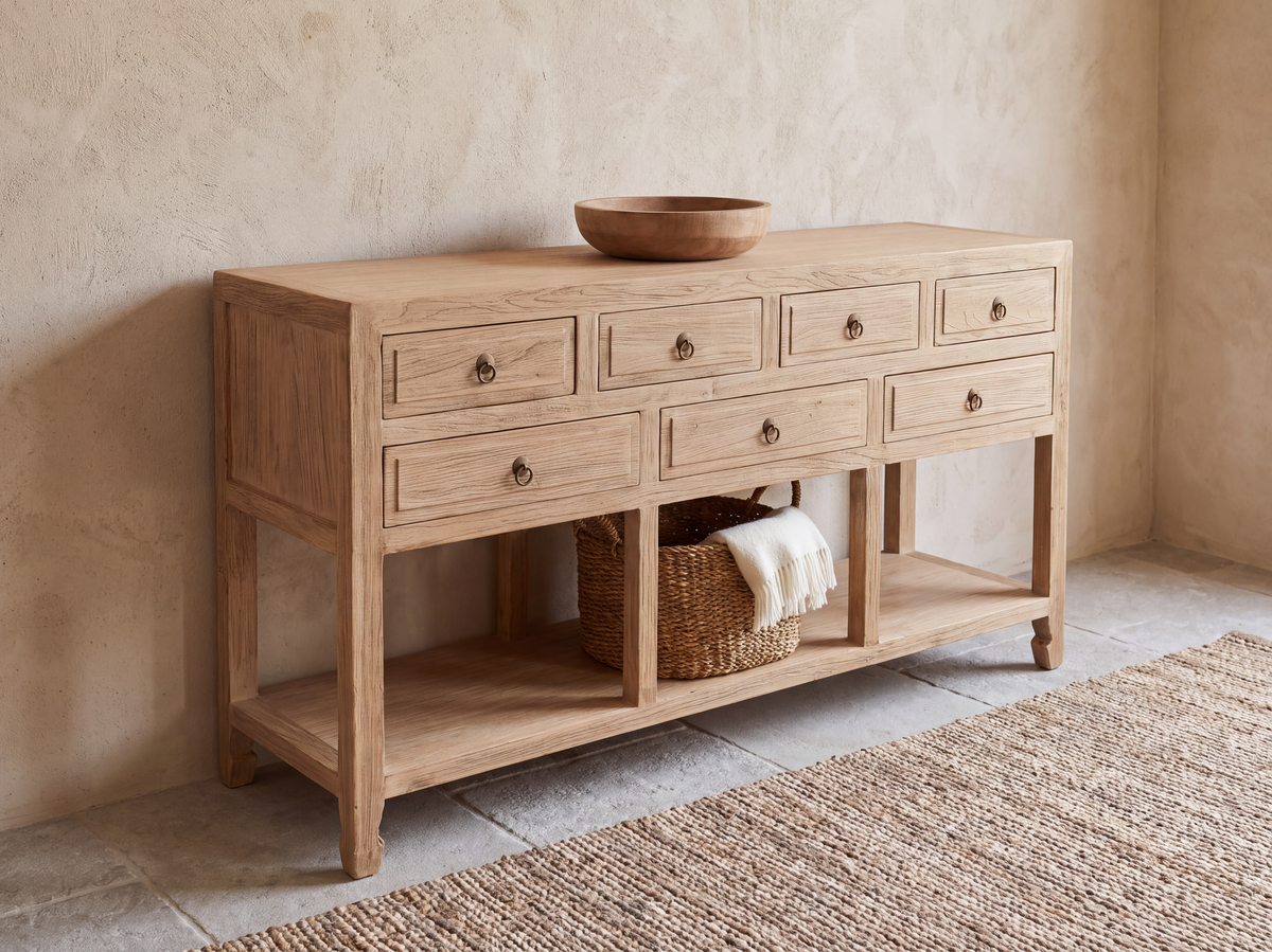 Ferringhi Console 7 drawer Natural