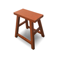 Wooden stool on a white background